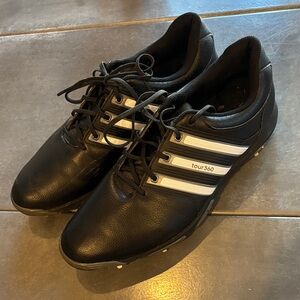 Adidas Tour360 Men's Black and White Golf Shoes